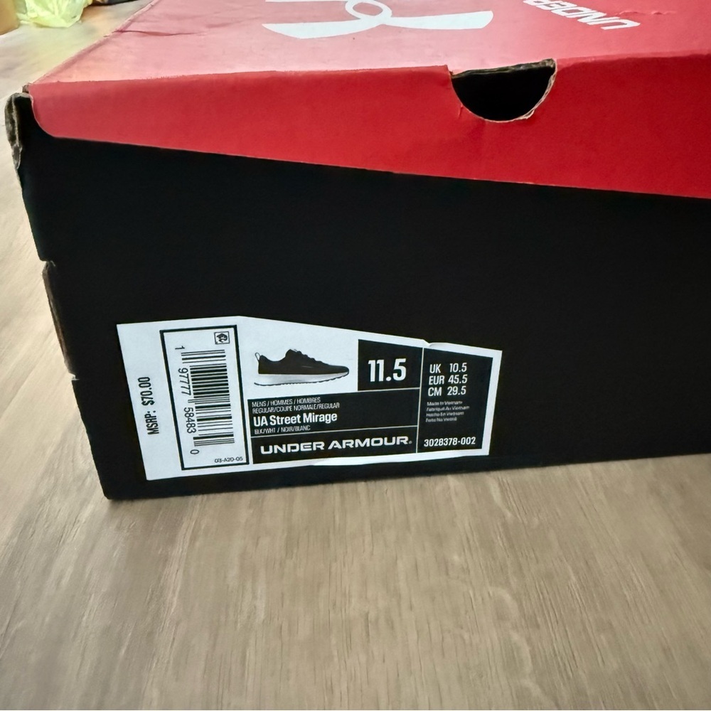 Under Armour UA Street Mirage Men’s Sneakers Black/White Size 11.5 Active Casual - Picture 7 of 8
